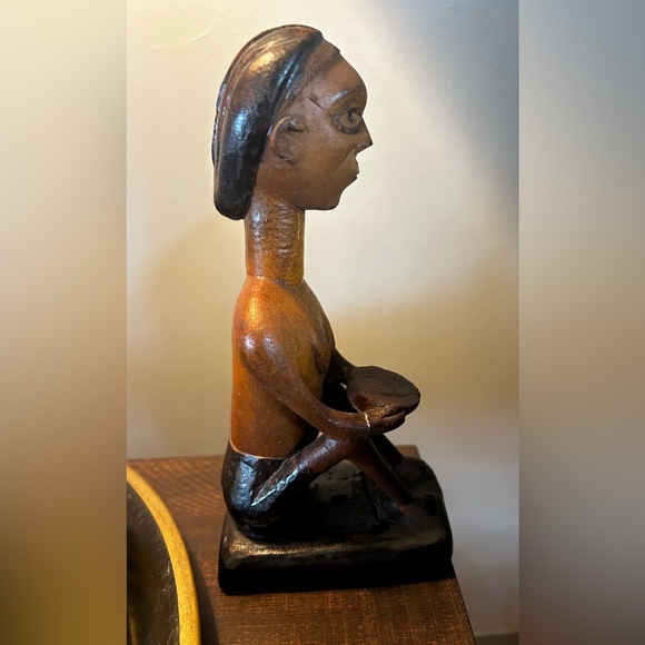 9” Hand Carved, Antique,African Statue - Picture 4 of 4